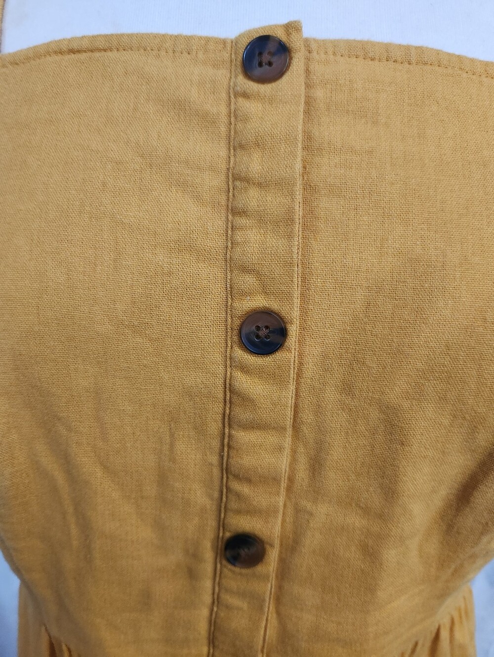 Old Navy Mustard Yellow Button-Front Midi Dress - Picture 4 of 9